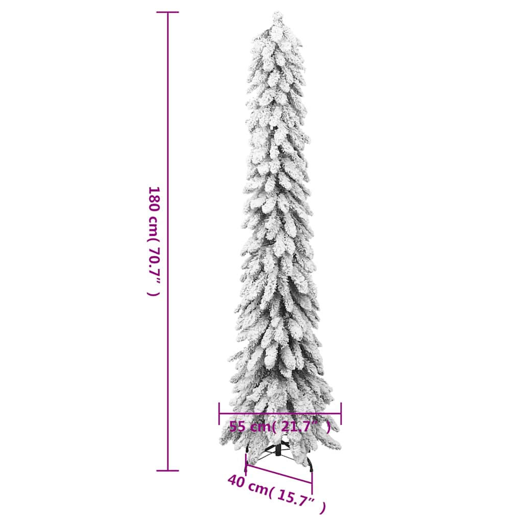 Artificial Pre-lit Christmas Tree with 100 LEDs and Flocked Snow 70.9"
