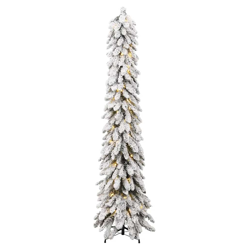 Artificial Pre-lit Christmas Tree with 100 LEDs and Flocked Snow 70.9"