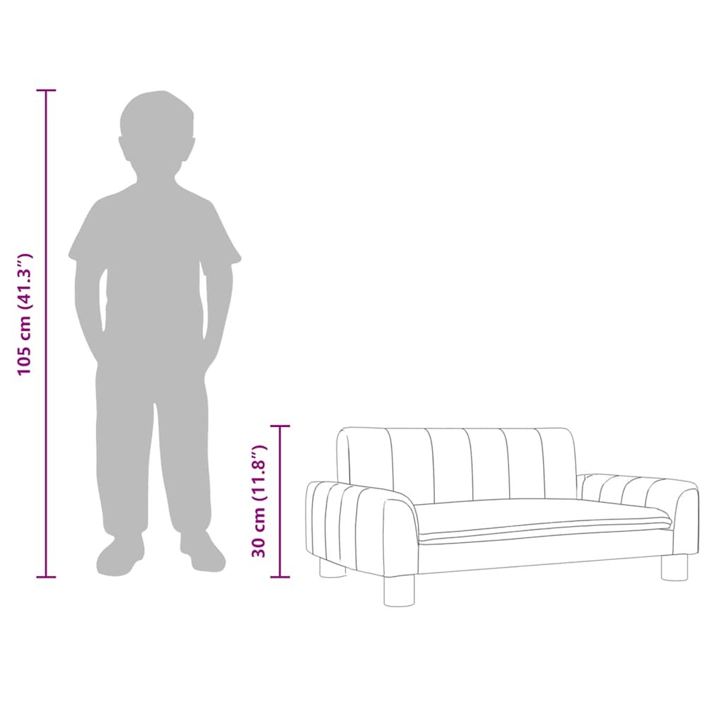 Kids Sofa Black Polyester, Solid Pine Wood, Foam Mini