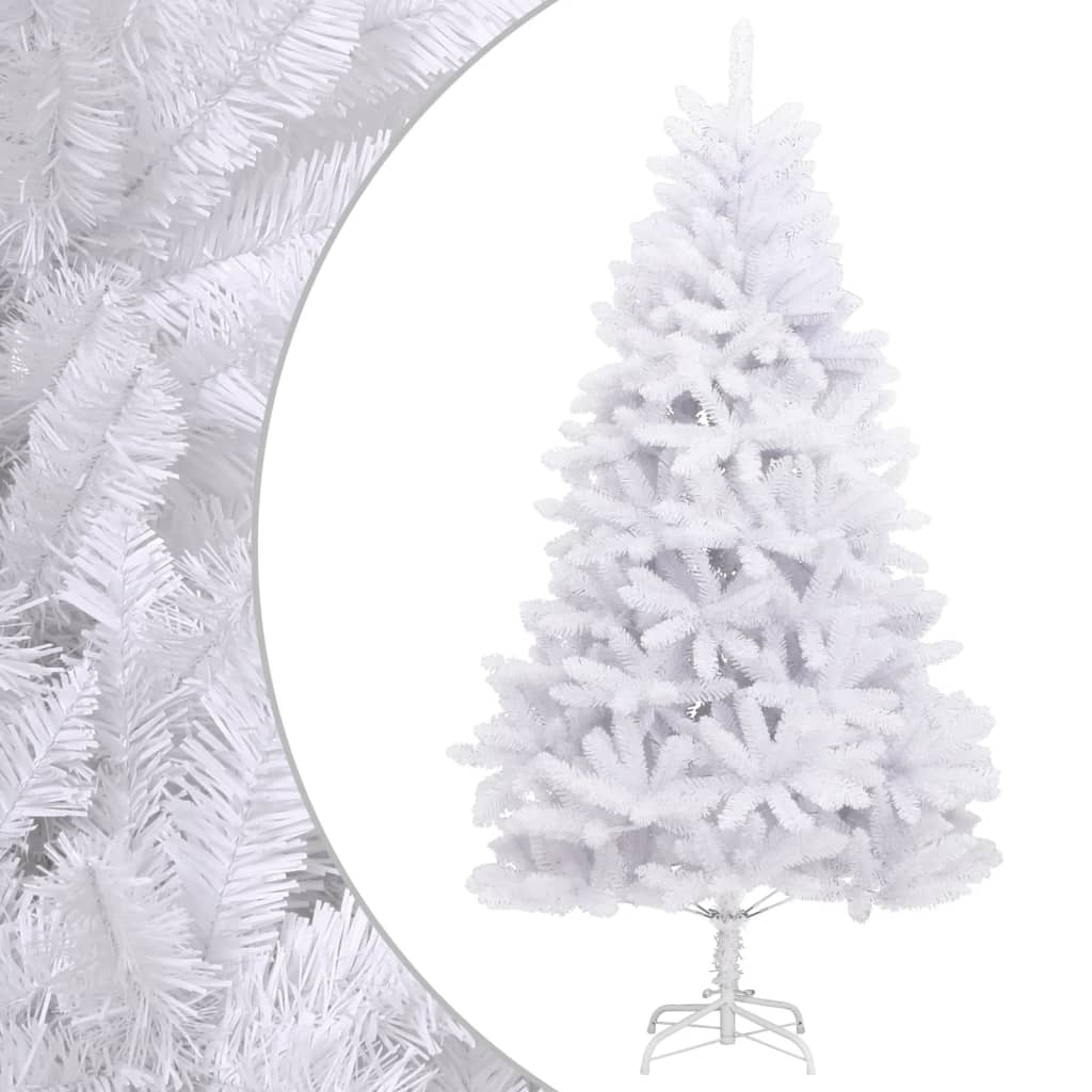 Artificial Hinged Christmas Tree with Stand White 106.3"