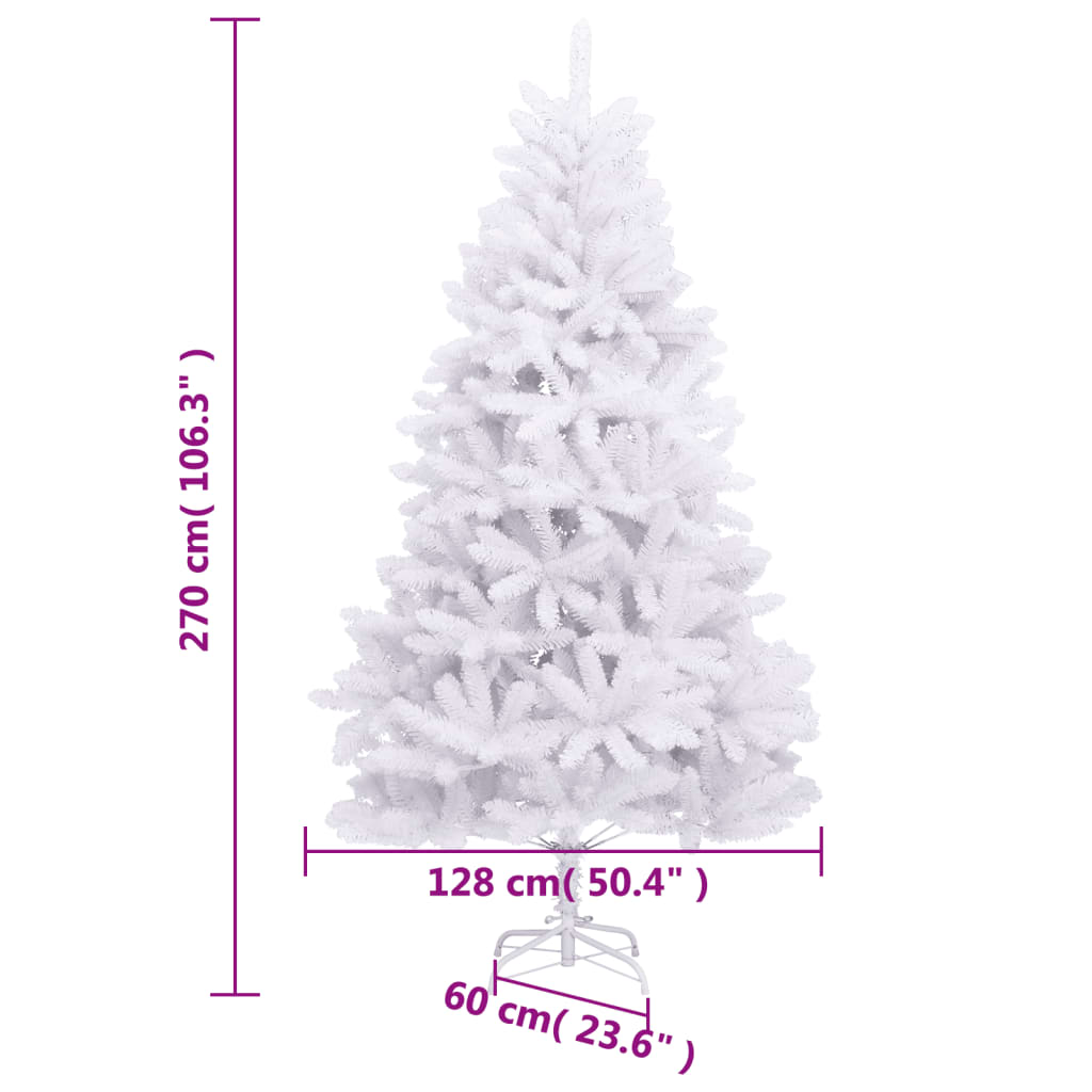 Artificial Hinged Christmas Tree with Stand White 106.3"
