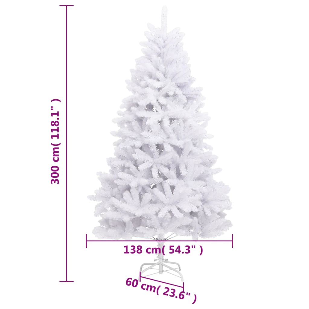 Artificial Hinged Christmas Tree with Stand White 118.1"