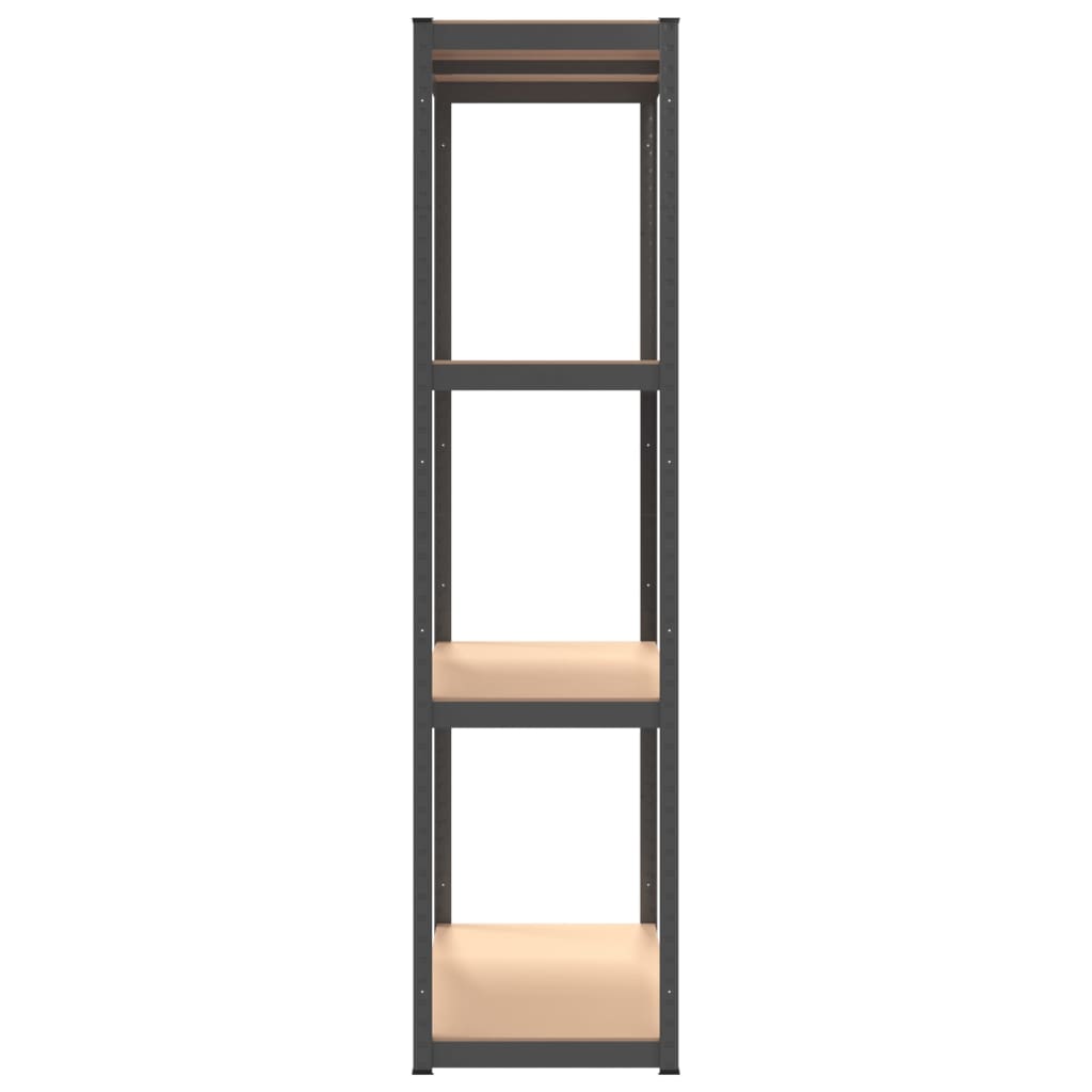 4-Layer Shelves 4 pcs Anthracite Steel&Engineered Wood