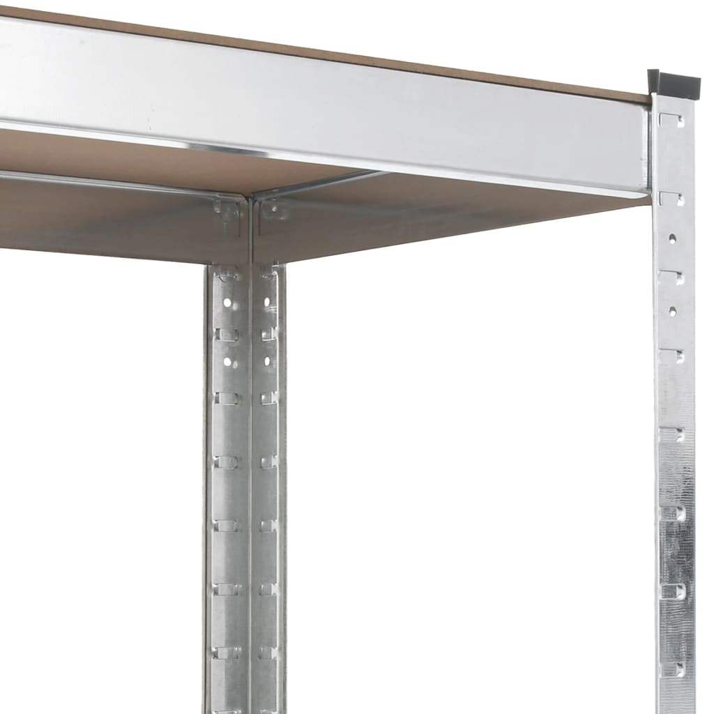 5-Layer Shelves 2 pcs Silver Steel&Engineered Wood
