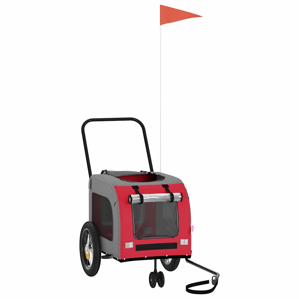 Pet Bike Trailer Red and grey 49.02 x 25.00 x 20.87 in