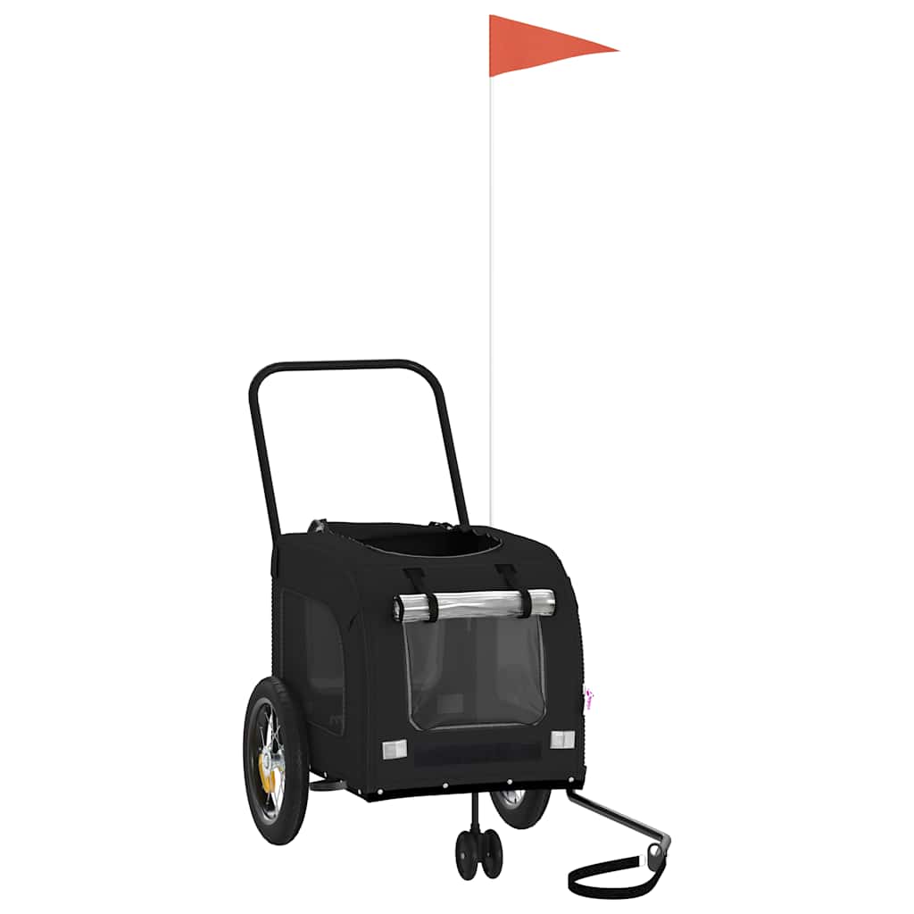 Pet Bike Trailer with Storage Black 49.02 x 25.00 x 20.87 in