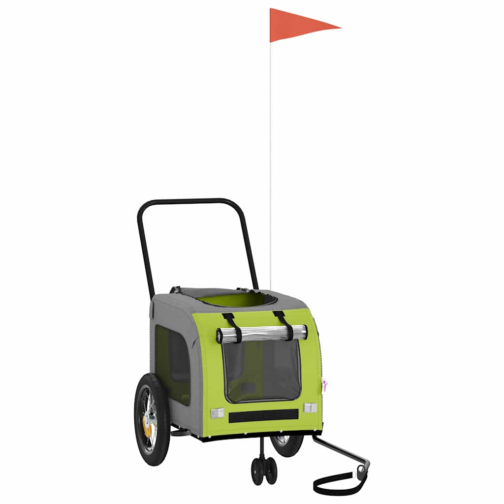 Pet Bike Trailer Green and grey 49.02 x 25.00 x 20.87 in