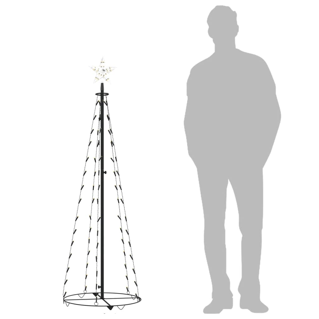 Christmas Cone Tree Warm White 84 LEDs Decoration 19.7"x59.1"