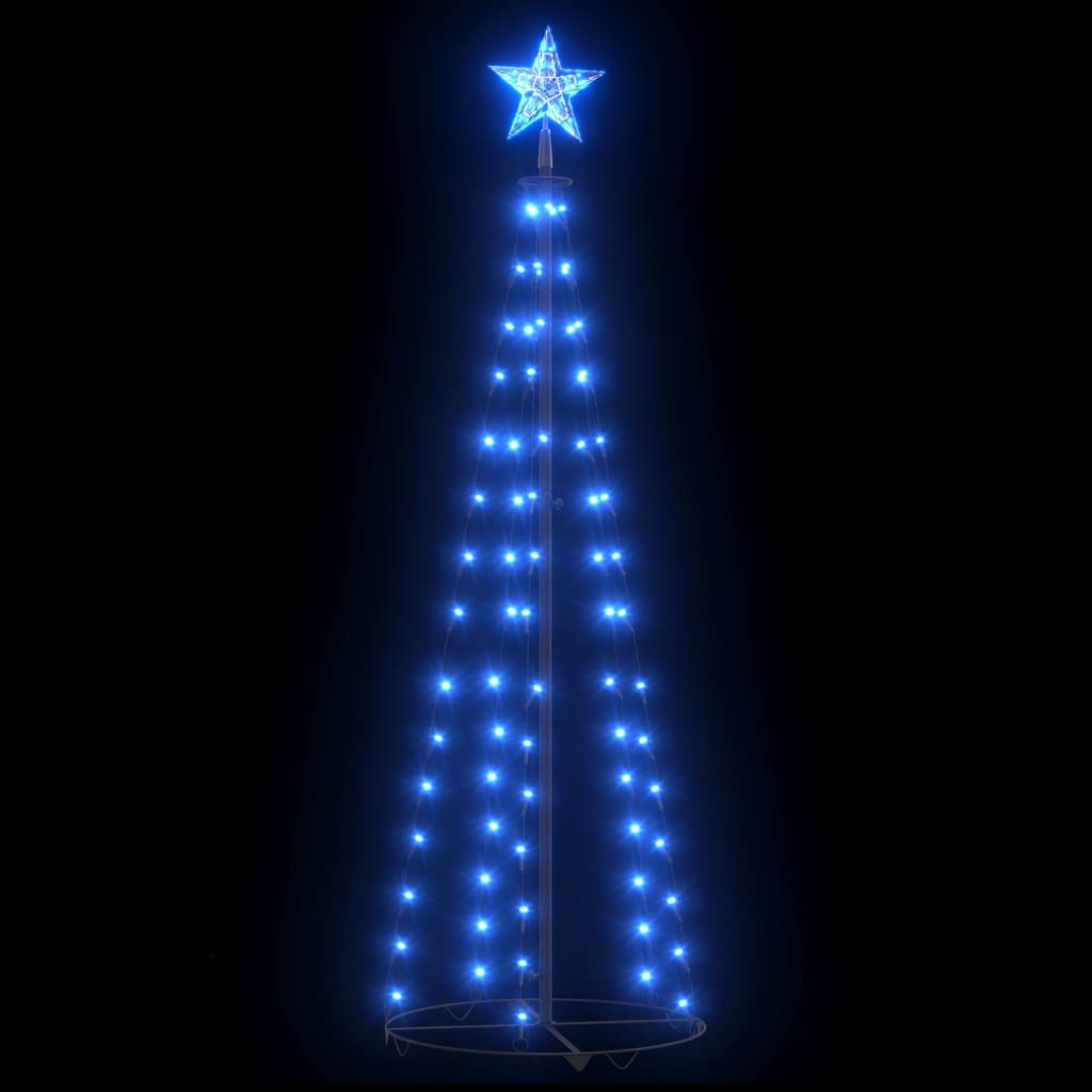 Christmas Cone Tree Blue 84 LEDs Decoration 19.7"x59.1"