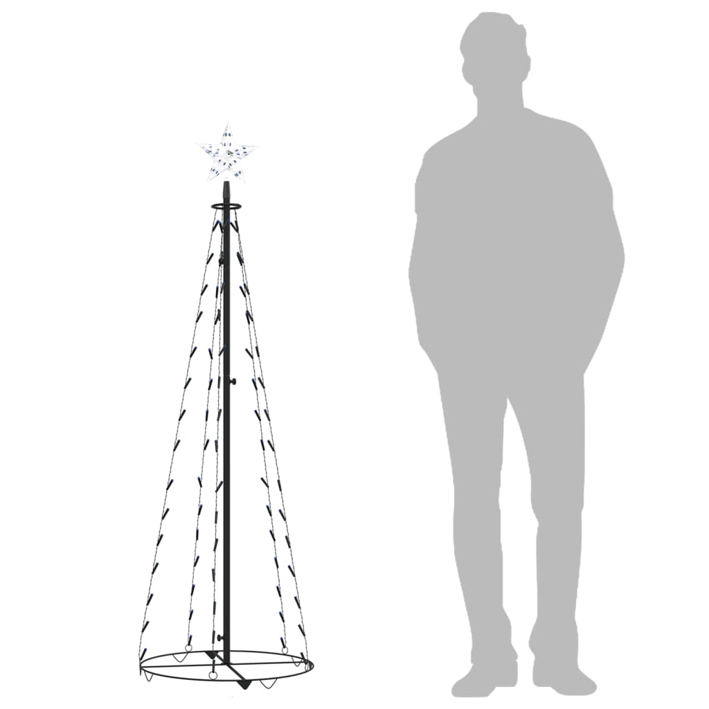 Christmas Cone Tree Blue 84 LEDs Decoration 19.7"x59.1"