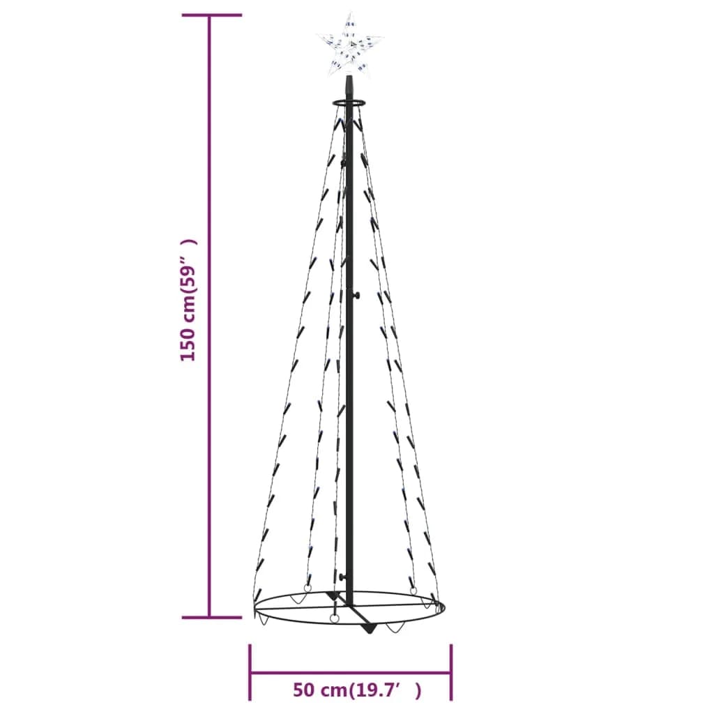 Christmas Cone Tree Blue 84 LEDs Decoration 19.7"x59.1"