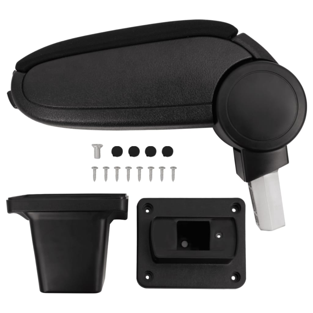 Car Armrest Black 5.5"x13"x(12.6"-19.1") ABS