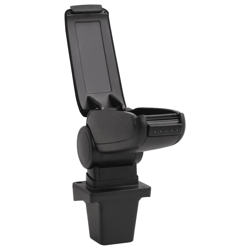 Car Armrest Black 5.5"x13"x(12.6"-19.1") ABS