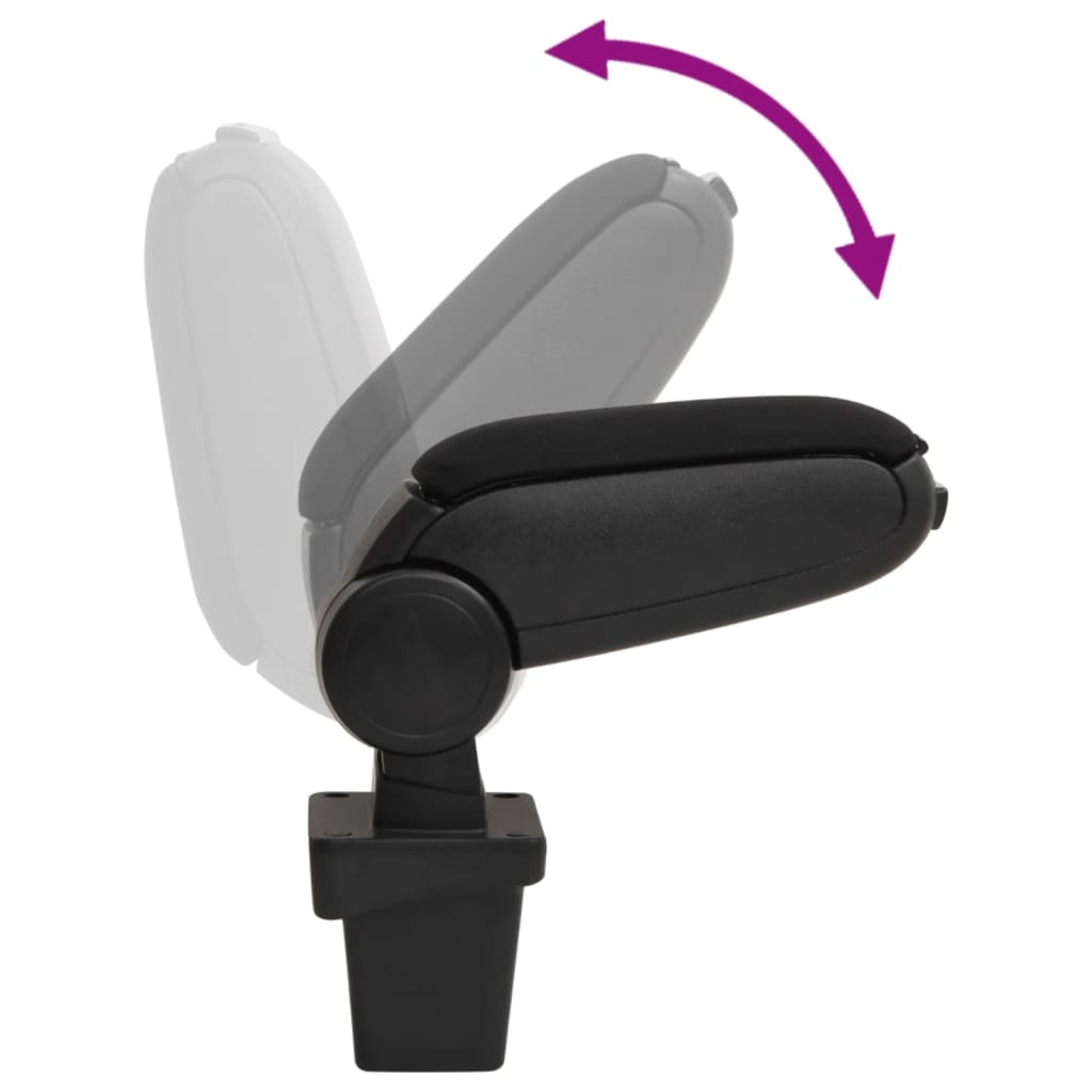 Car Armrest Black 5.5"x13"x(12.6"-19.1") ABS