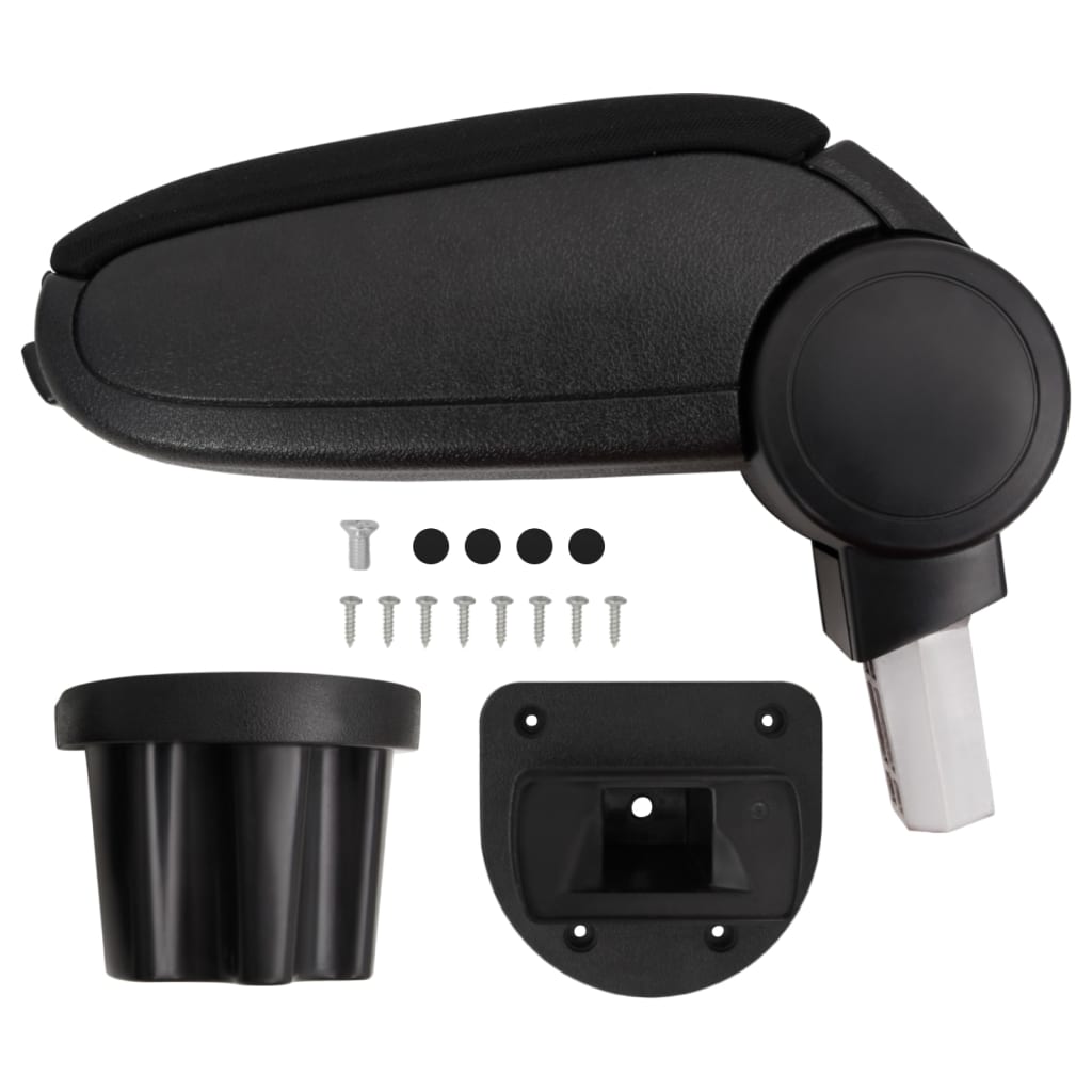 Car Armrest Black 5.3"x12.8"x(12.2"-18.3") ABS