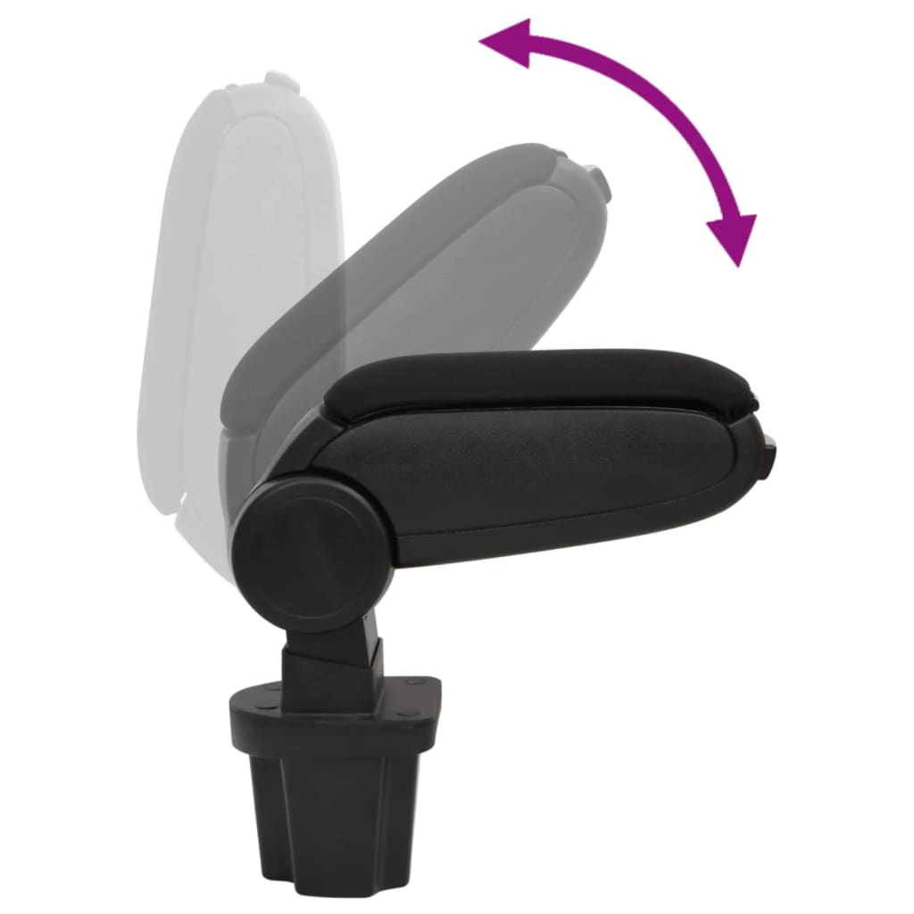 Car Armrest Black 5.3"x12.8"x(12.2"-18.3") ABS