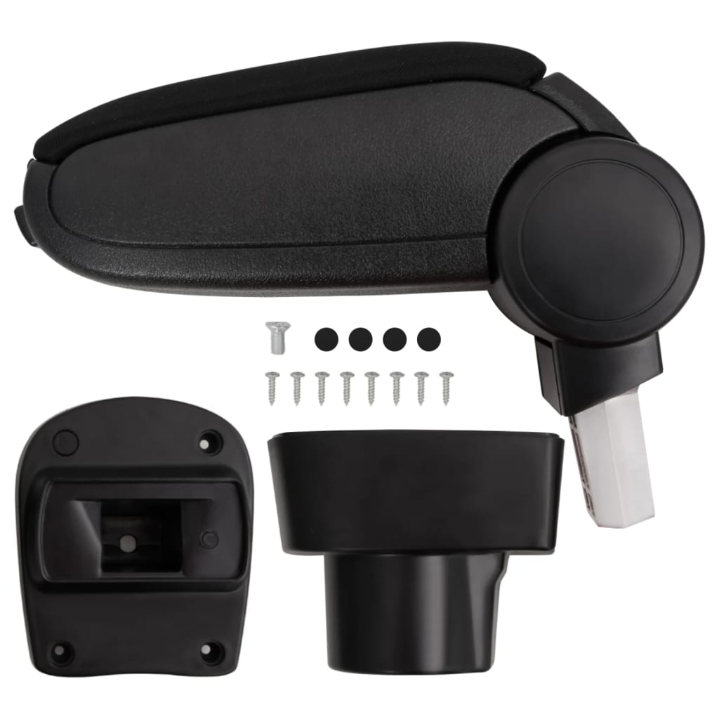 Car Armrest Black 4.7"x12.6"x(12.6"-19.3") ABS
