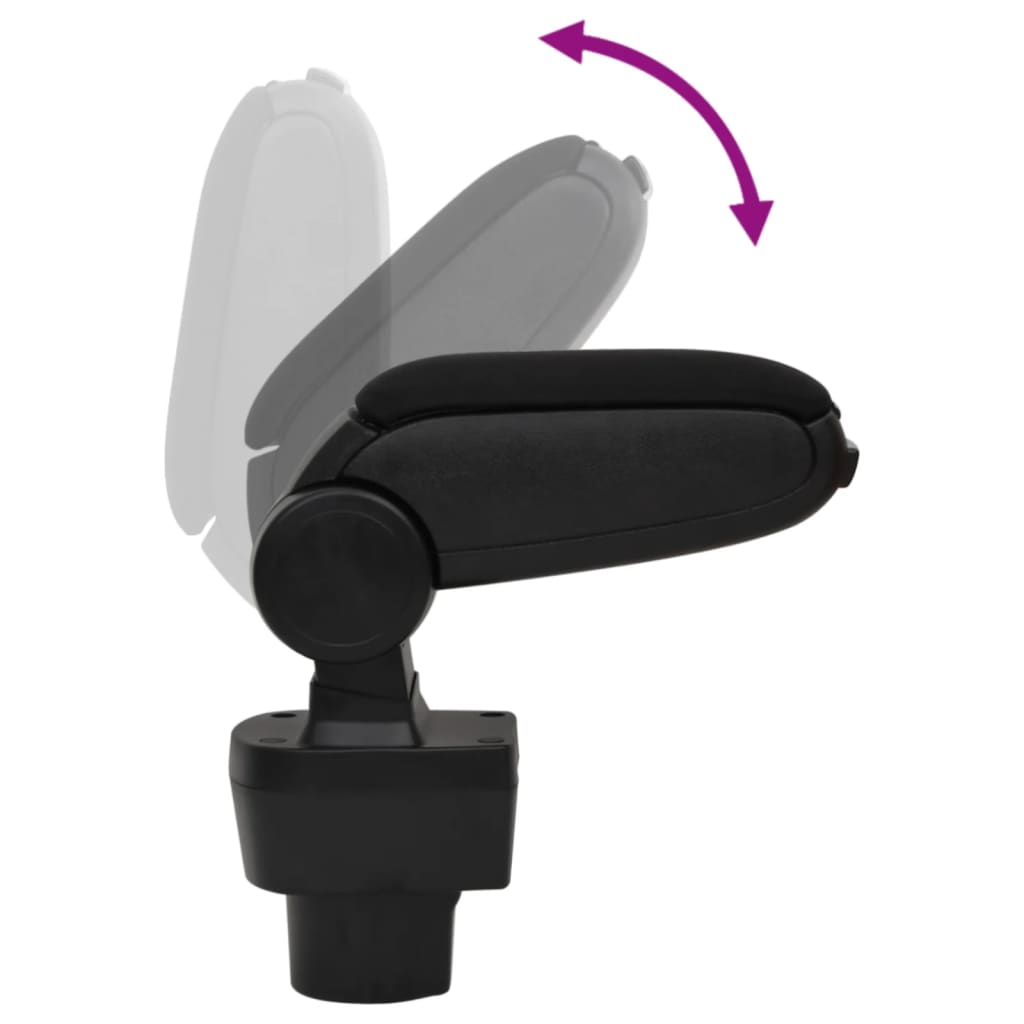 Car Armrest Black 4.7"x12.6"x(12.6"-19.3") ABS
