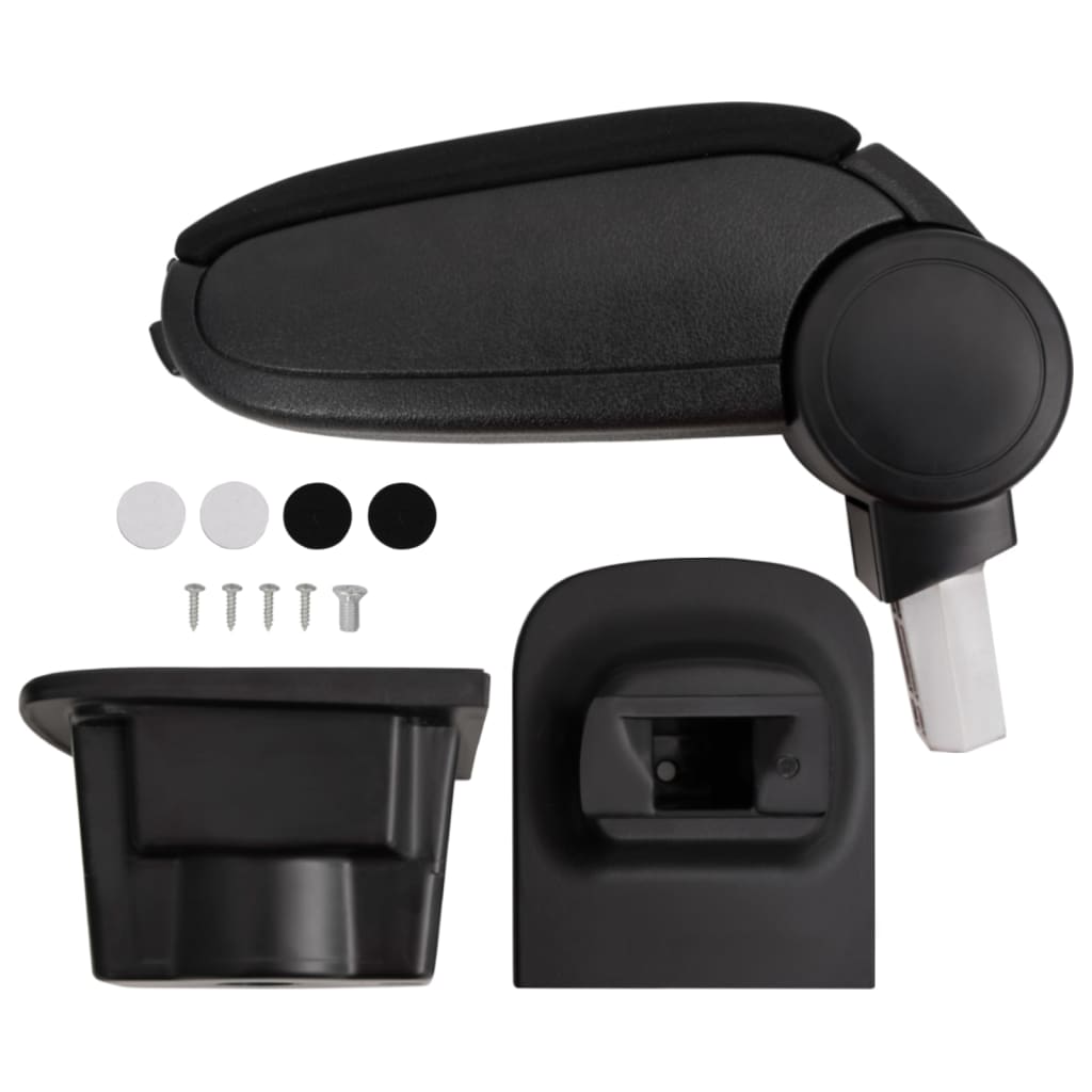 Car Armrest Black 6.3"x13.8"x(11.8"-19.3") ABS