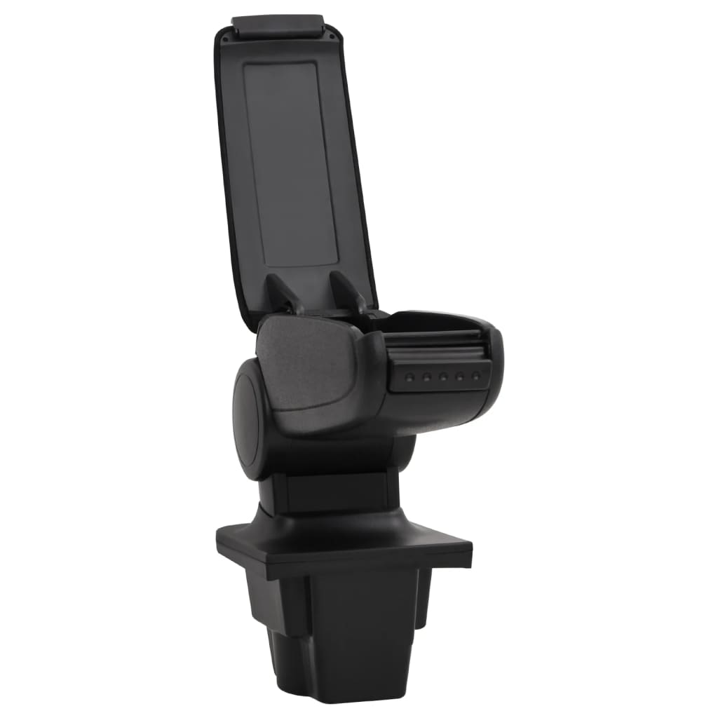 Car Armrest Black 6.3"x13.8"x(11.8"-19.3") ABS