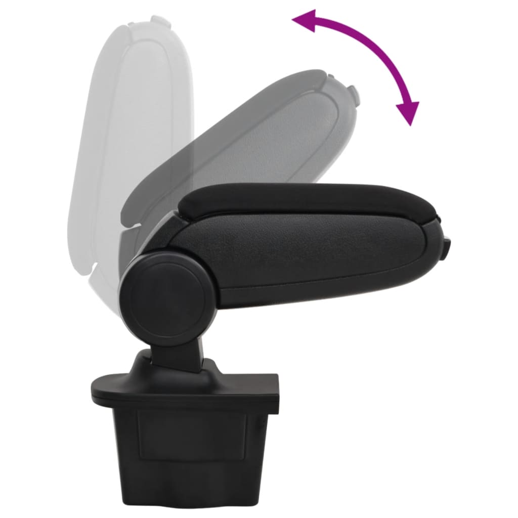 Car Armrest Black 6.3"x13.8"x(11.8"-19.3") ABS
