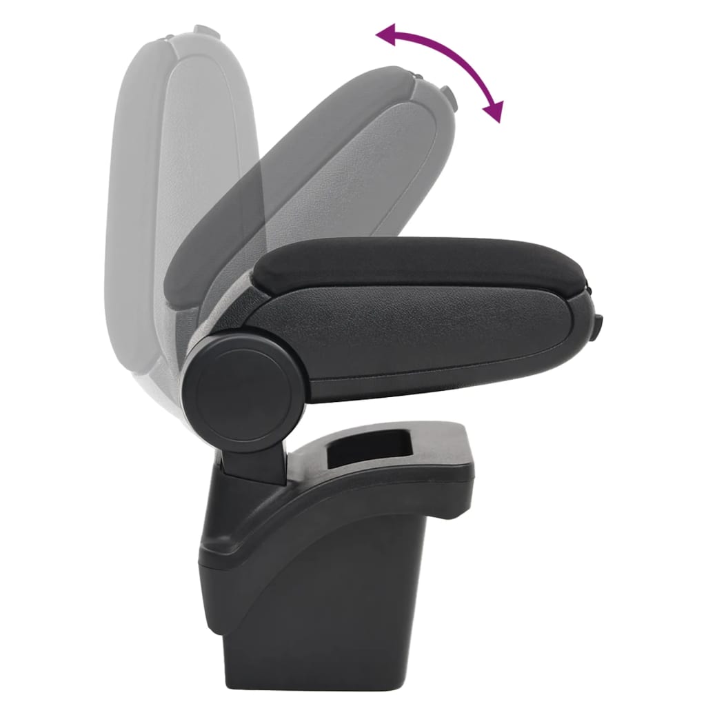 Car Armrest Black 6.3"x11.8"x(15.7"-19.7") ABS