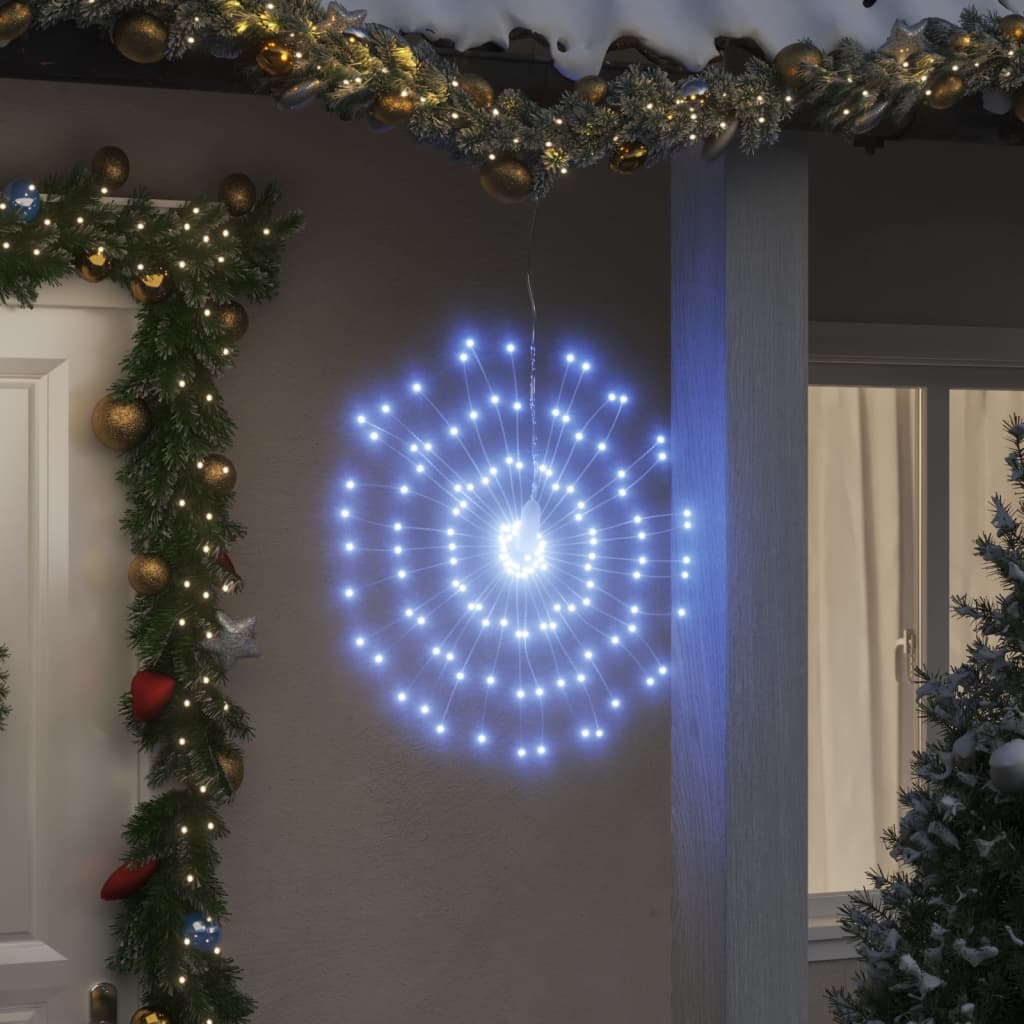 Christmas Starburst Light Set of 2 Cool White Copper Small
