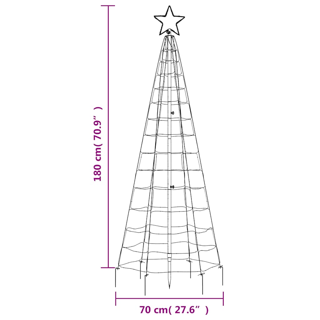 LED Christmas Tree with Spikes 220 LEDs Blue 70.9"