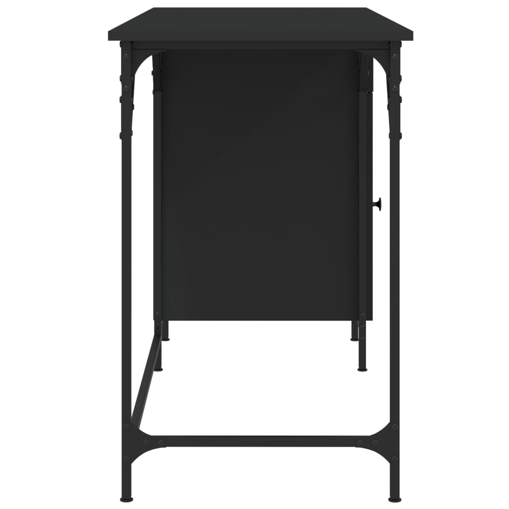 Computer Desk Black Engineered Wood, Metal Medium Computer Desk