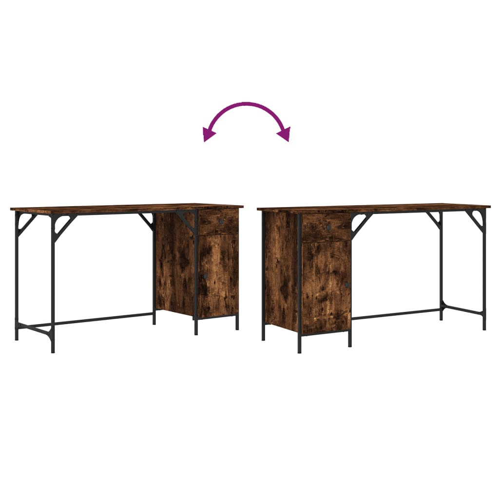 Computer Desk Smoked oak Engineered wood, metal 51.6x18.9x29.5 in