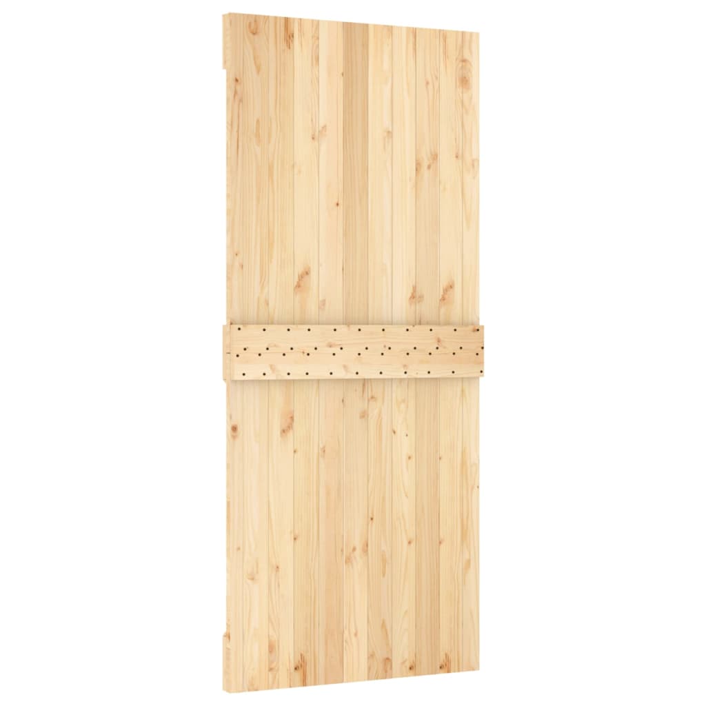 Sliding Door with Hardware Set 35.4x82.7" Solid Wood Pine
