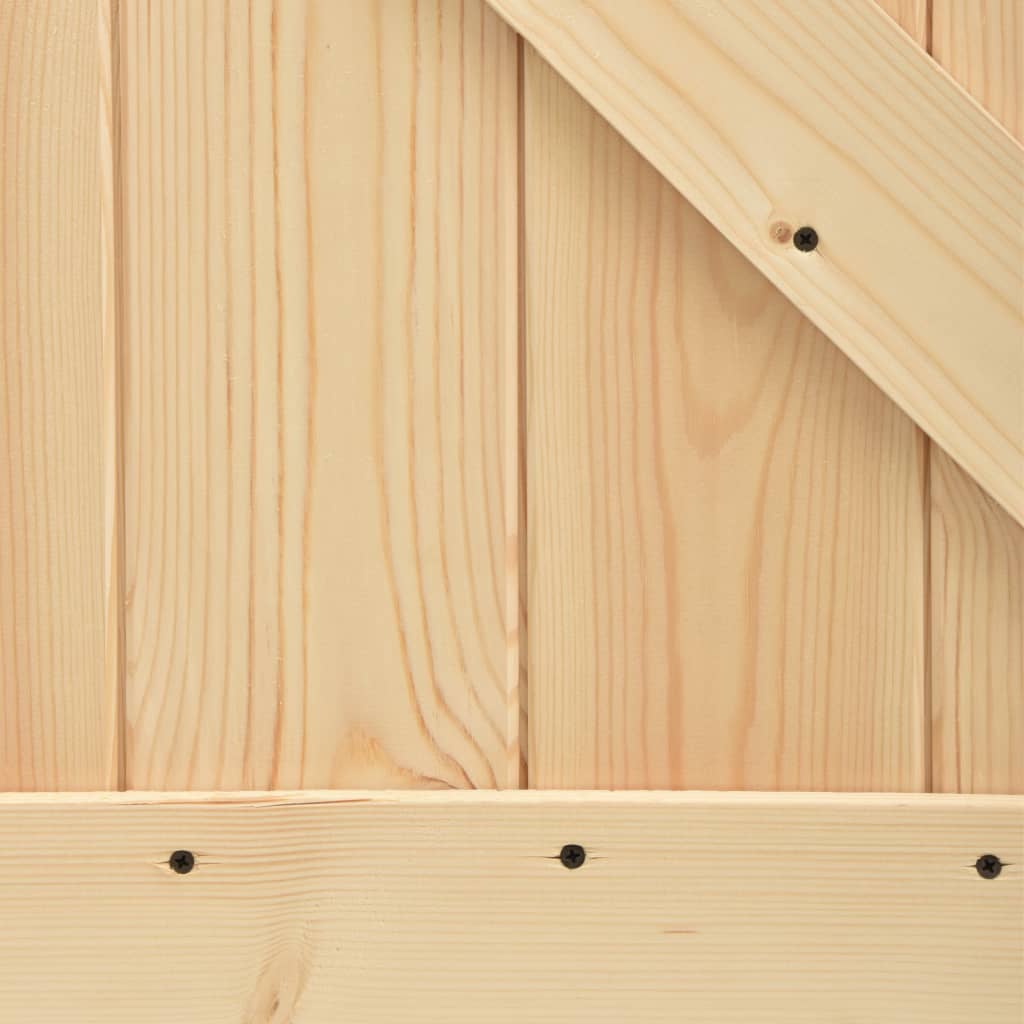 Sliding Door with Hardware Set 35.4x82.7" Solid Wood Pine