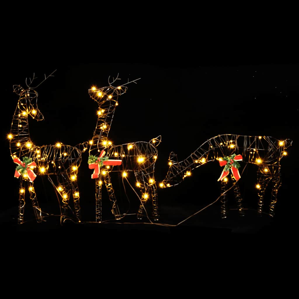 Christmas Decoration Brown, Warm White Rattan, Steel Medium