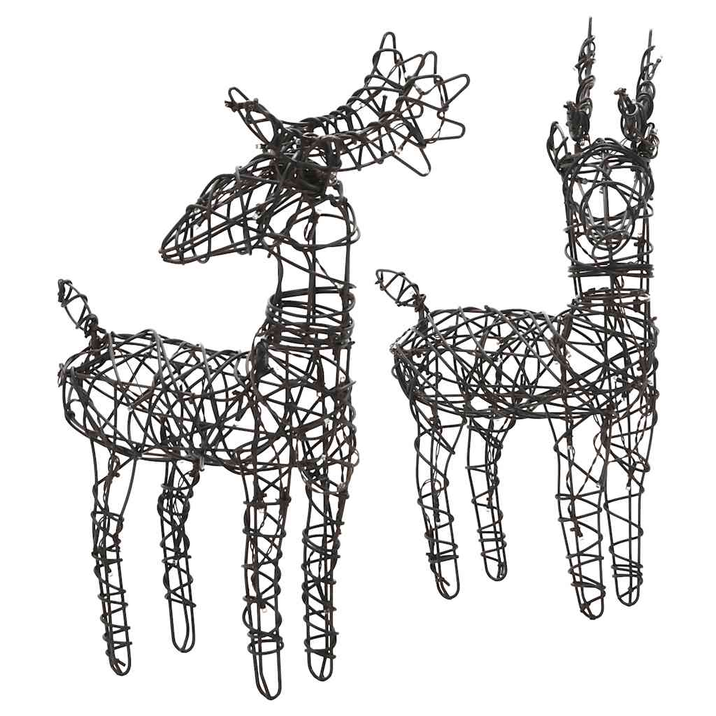 Christmas Decoration Set of 2 Brown Steel Large