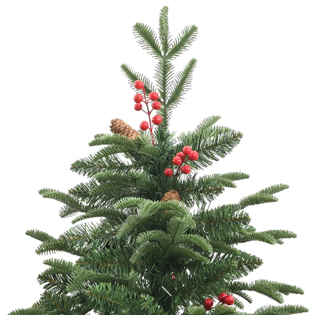 Artificial Hinged Christmas Tree Green with red berries PVC, PE, Iron