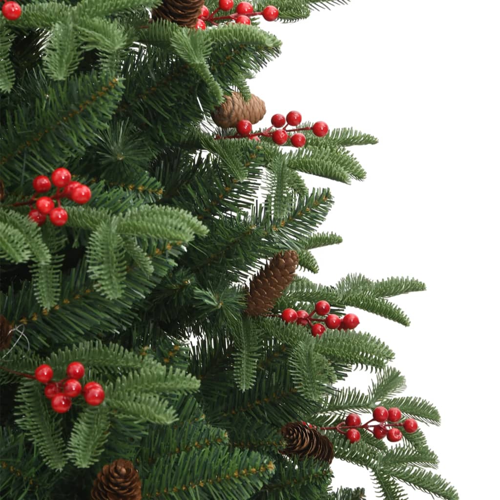 Artificial Hinged Christmas Tree Green with red berries PVC, PE, Iron