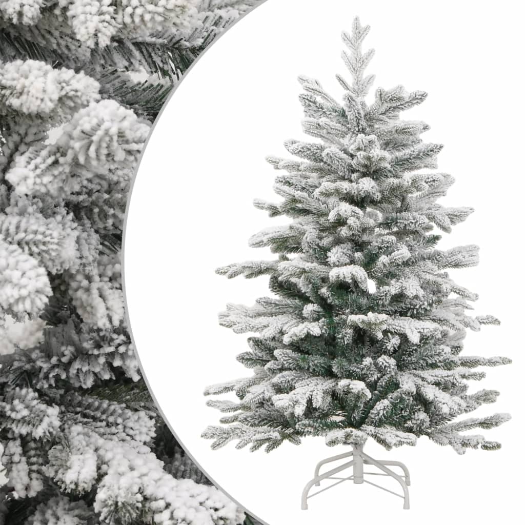 Artificial Hinged Christmas Tree Green and white PVC Medium