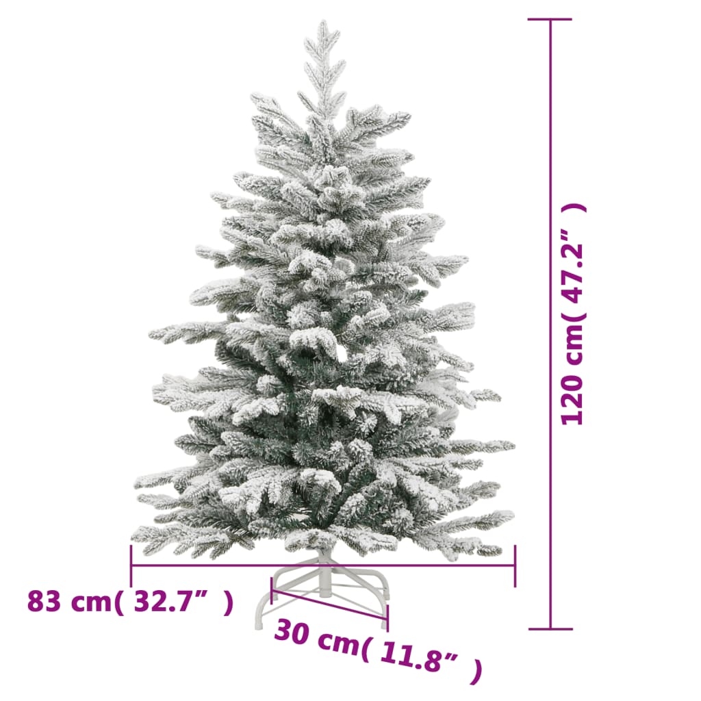 Artificial Hinged Christmas Tree Green and white PVC Medium