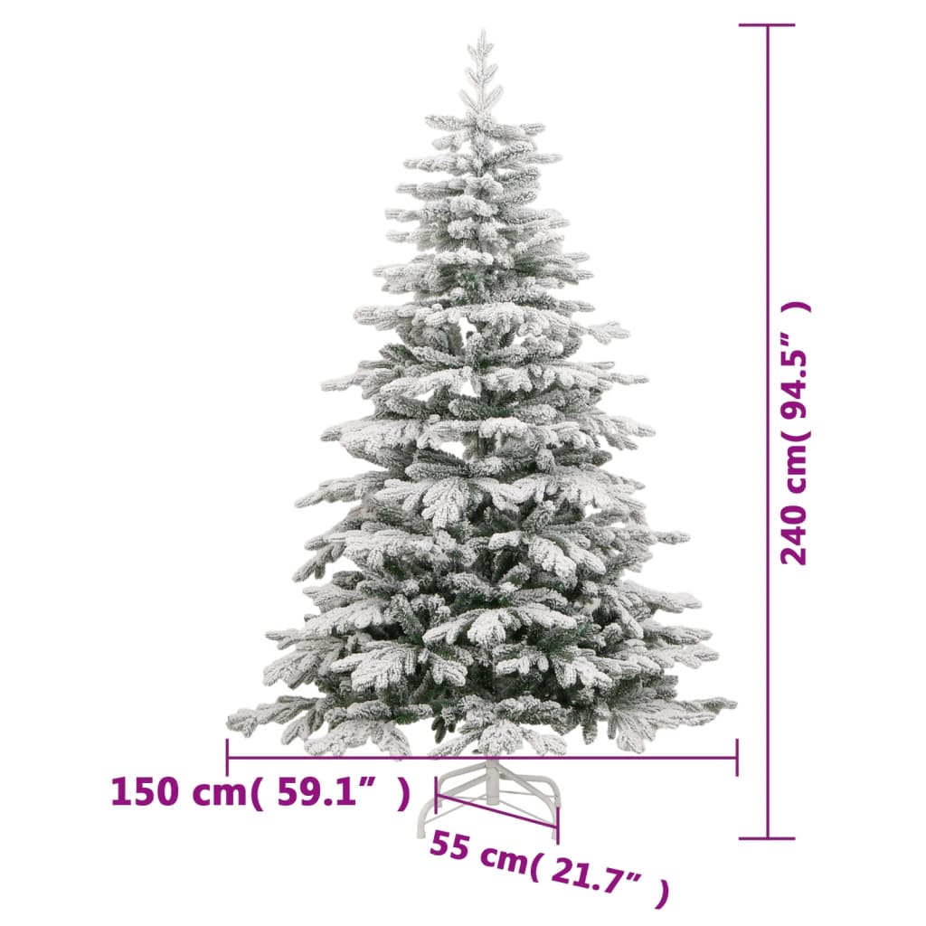 Artificial Hinged Christmas Tree Green and White PE, PVC, Iron