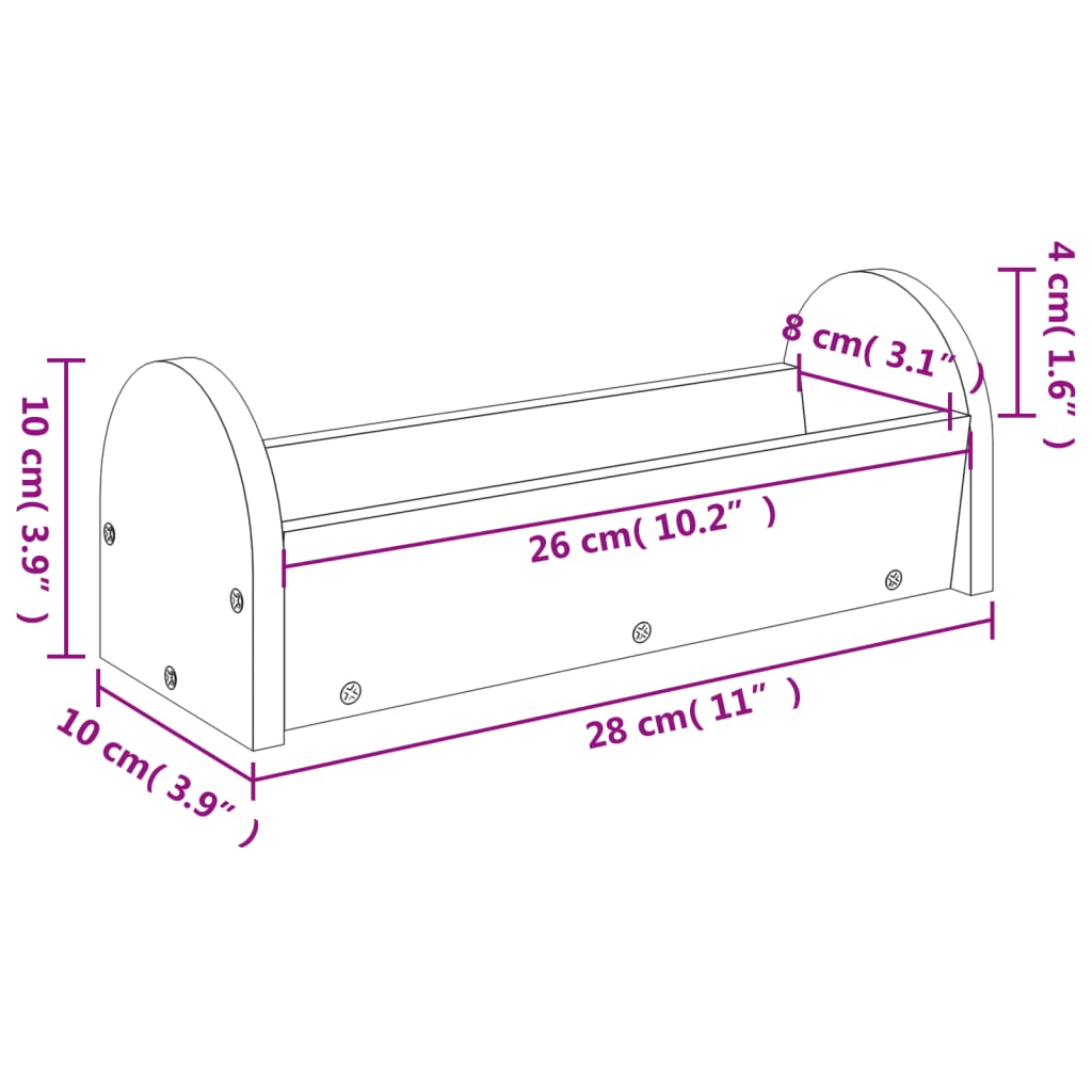 Rabbit Hay Feeder 11"x3.9"x3.9" Solid Wood Fir