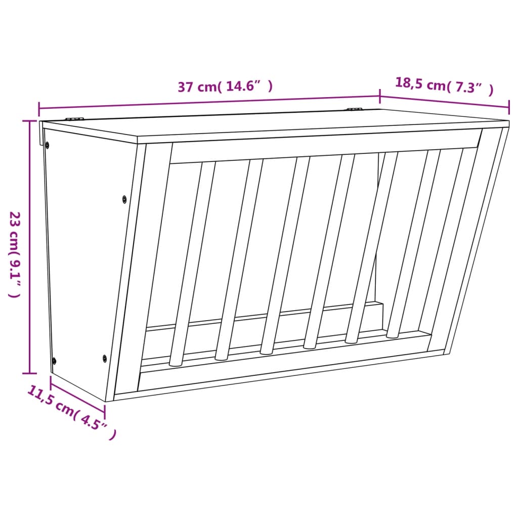 Rabbit Hay Feeder 14.6"x7.3"x9.1" Solid Wood Fir