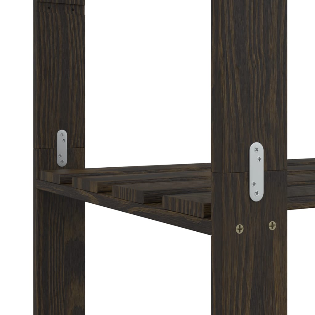 3-Tier Storage Rack Black 31.5x15.0x35.4" Solid Wood Pine