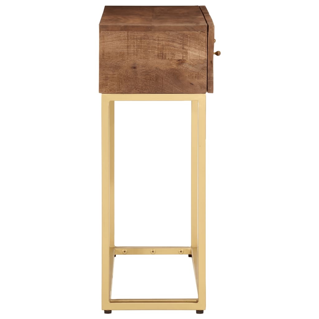Console Table Brown Solid Mango Wood 35.4 x 11.8 x 29.9 in