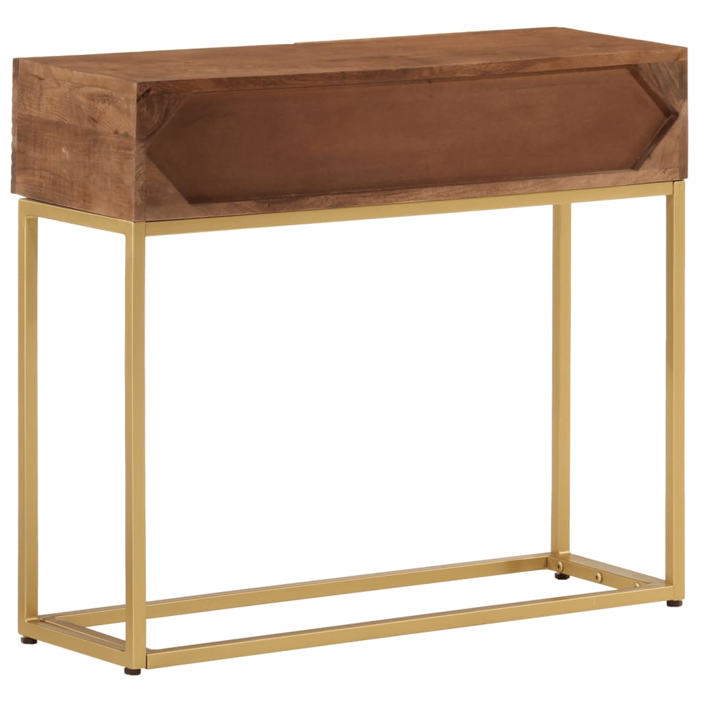 Console Table Brown Solid Mango Wood 35.4 x 11.8 x 29.9 in