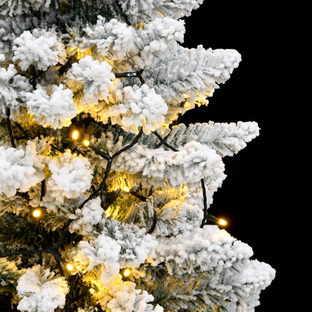 Artificial Hinged Christmas Tree 300 LEDs & Flocked Snow 70.9"