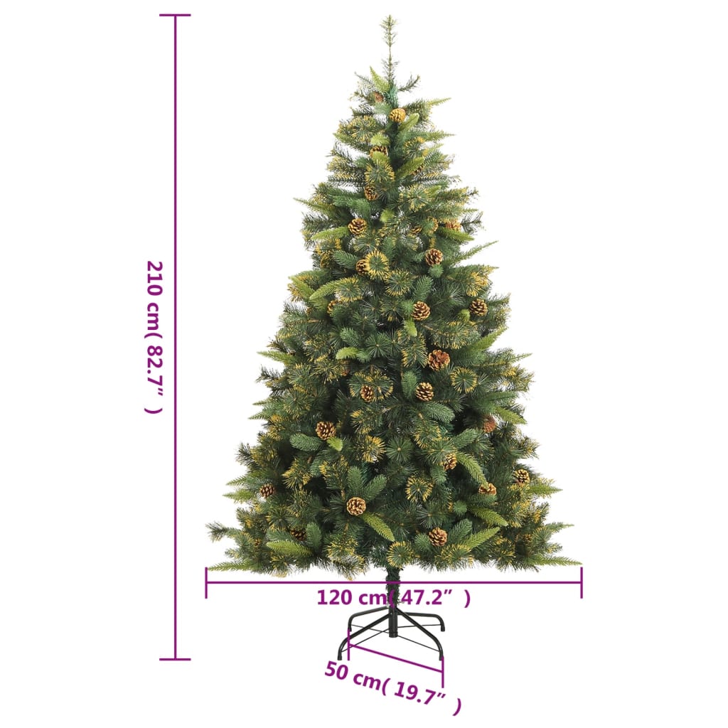 Artificial Hinged Christmas Tree 300 LEDs 82.7"