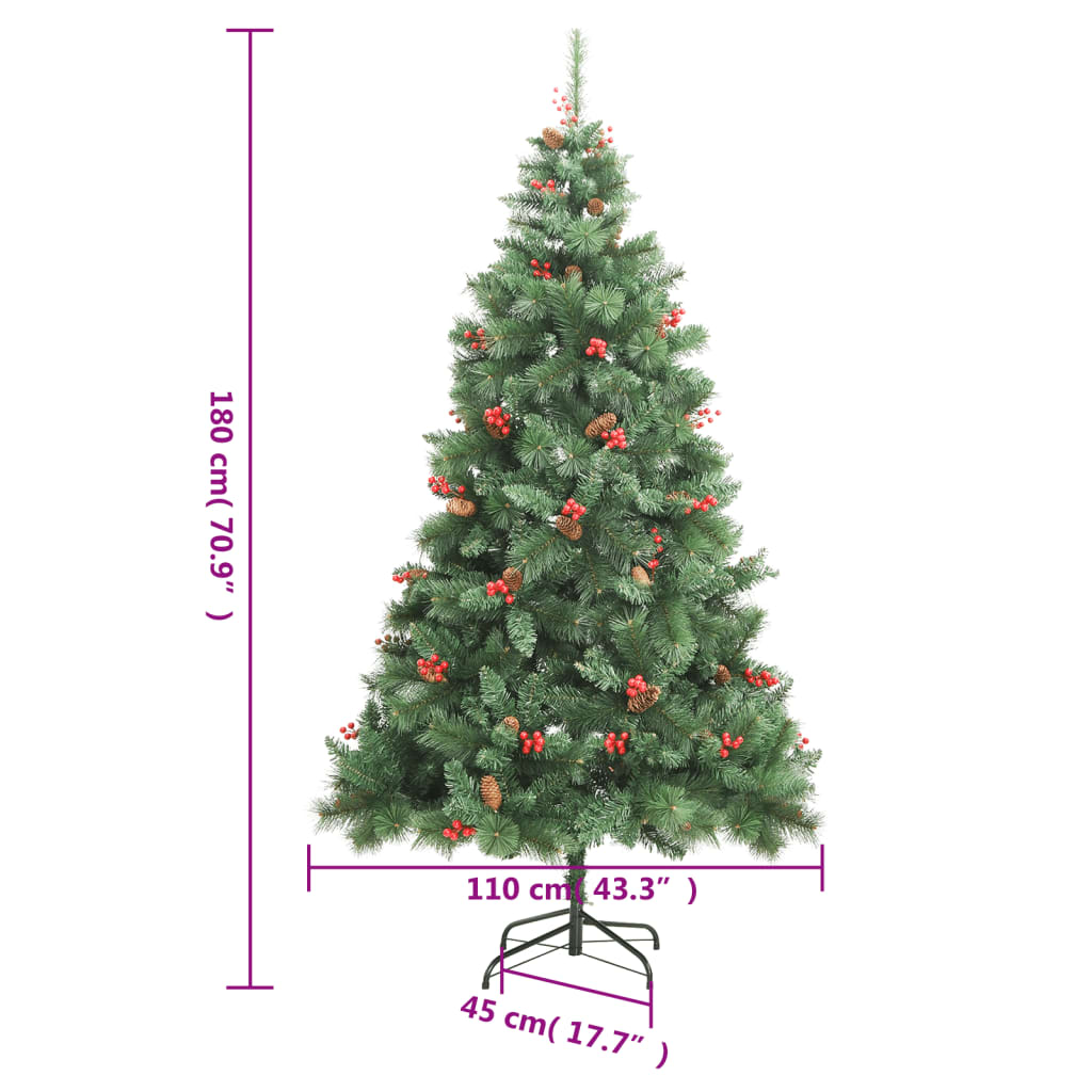 Artificial Hinged Christmas Tree 300 LEDs 70.9"