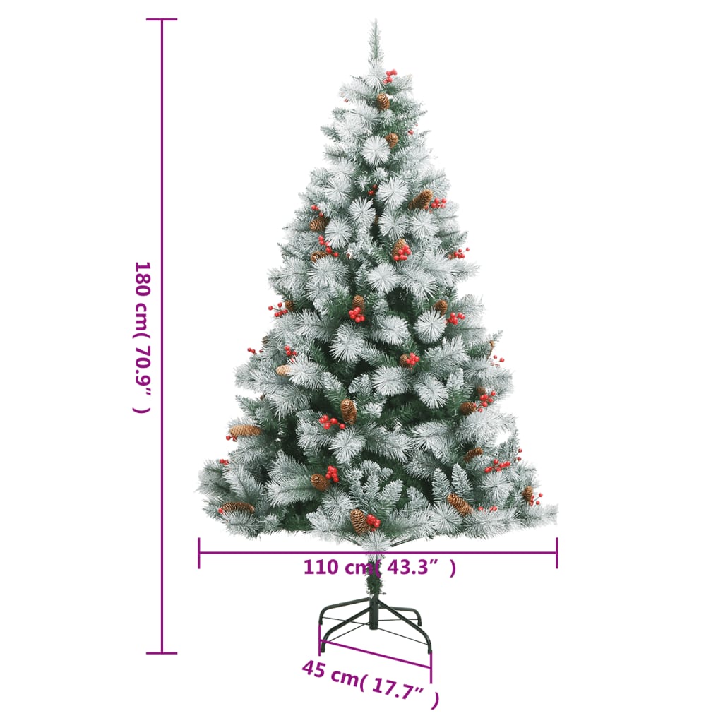 Artificial Hinged Christmas Tree 300 LEDs 70.9"