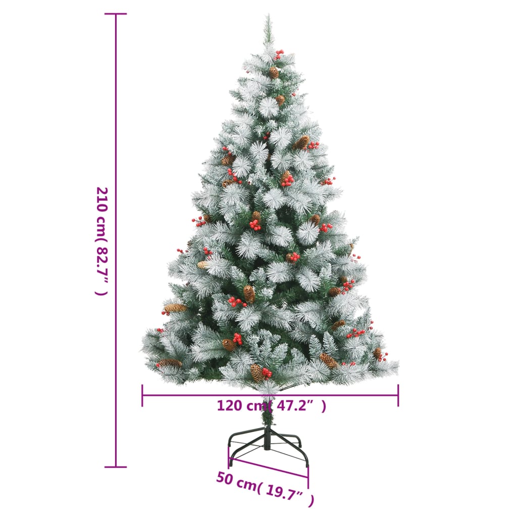 Artificial Hinged Christmas Tree 300 LEDs 82.7"