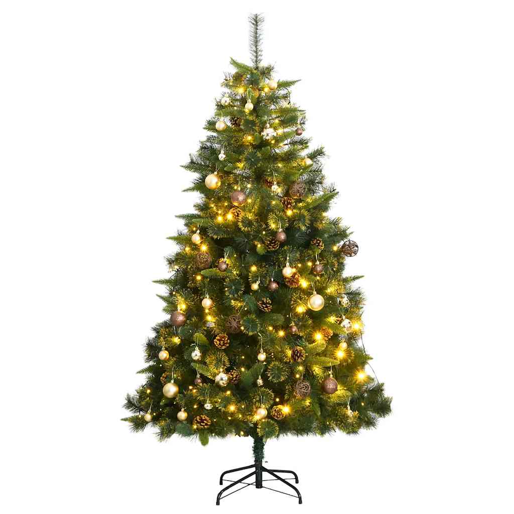Artificial Hinged Christmas Tree 300 LEDs & Ball Set 70.9"